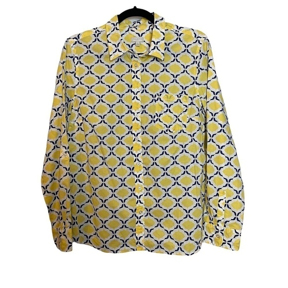 Talbots Yellow and Blue Buttondown Shirt Sz. M - Picture 1 of 10